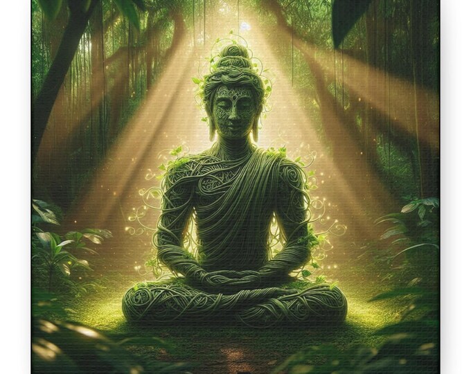Radiant Buddha Canvas Art, Meditation Decor