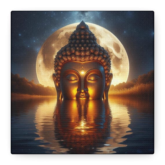 Golden Buddha Sacred Art Matte Canvas Wall Decor | Spiritual Enlightenment