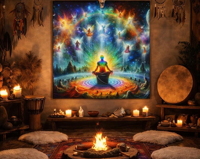 Rainbow Purge Canvas Gallery Wraps Ayahuasca Illumination, Art Piece, Purification, Revelation, Enlightenment, Realization,