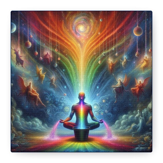 Rainbow Purge: Ayahuasca Illumination Canvas Gallery Wraps