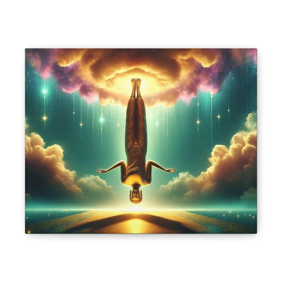 Inverted Buddha Dzogchen Meditation Canvas Art, Spiritual Wall Decor