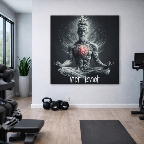 Elegant 'Not Knot' Canvas: Abstract, Modern Spiritual Wall Art Décor