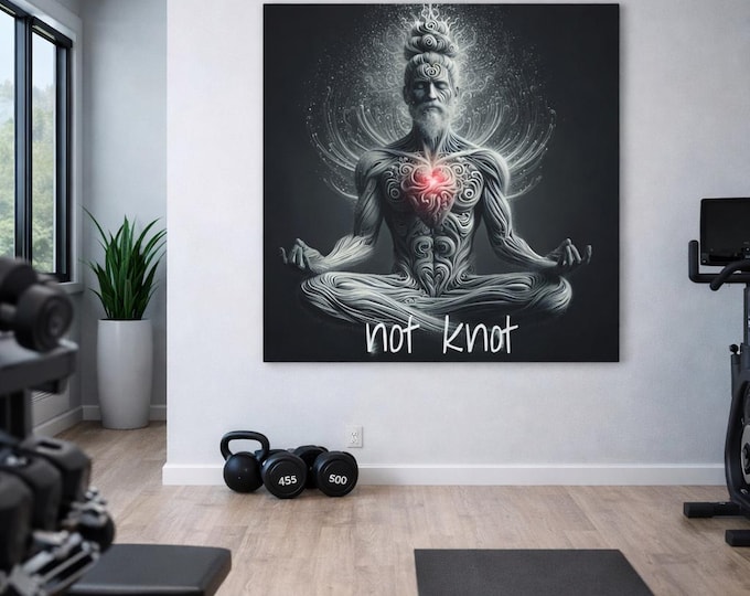 Elegant 'Not Knot' Canvas: Abstract, Modern Spiritual Wall Art Décor