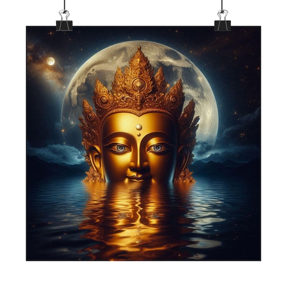 Matte Poster Heart Work: Chenrezig Reflections, Compassion Golden Light