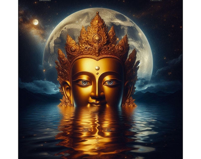 Matte Poster Heart Work: Chenrezig Reflections, Compassion Golden Light