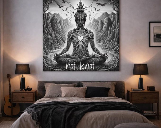 Elegant 'Not Knot' Canvas: Abstract, Modern Spiritual Wall Art Décor