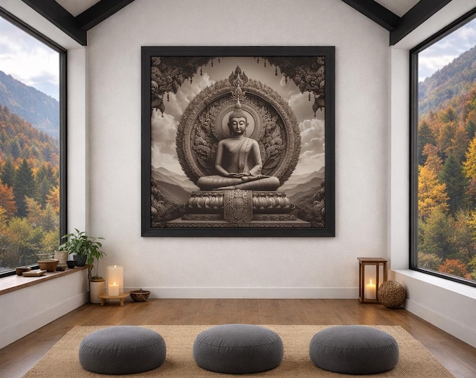 Framed Heart Work:  Primordial Earth Buddha, Rooted Stillness of Being