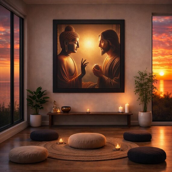 Framed Heart Work:  Cosmic Unity of Jesus and Buddha