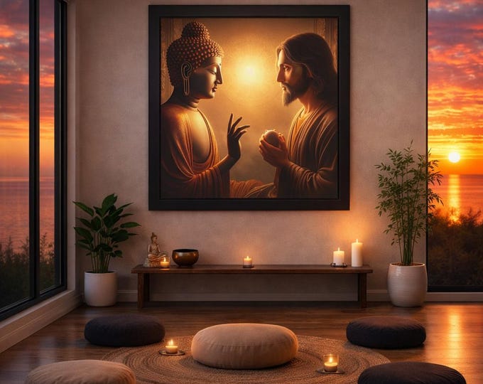 Framed Heart Work:  Cosmic Unity of Jesus and Buddha