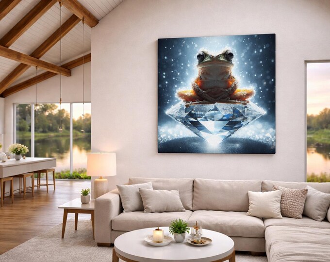 Spiritual Bufo Frog on Crystal Canvas Art - Symbol of Transformation and Enlightenment #PemaVajraDesigns