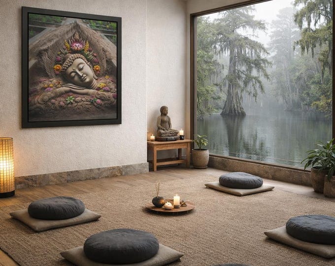Framed Heart Work:  Pacha Mama Rest, Buddha in Dying Meditation