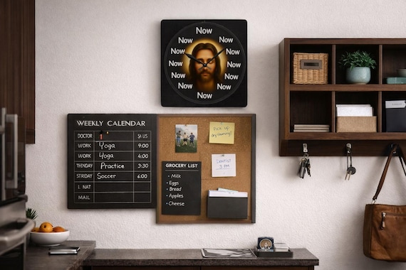 The Face of Christ in the Eternal Now Acrylic Wall Clock | Meditation, Mindfulness Decor