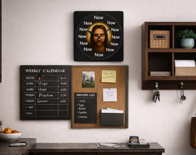 The Face of Christ in the Eternal Now Acrylic Wall Clock | Meditation, Mindfulness Decor