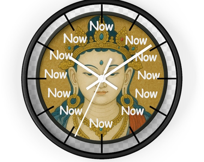 Buddha Now Wall Clock | Meditation Zen Art Clock, Mindfulness Decor