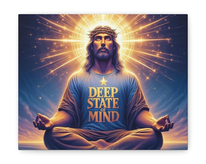 Meditative Jesus Canvas Art – 'Deep State of Mind' Spiritual Decor