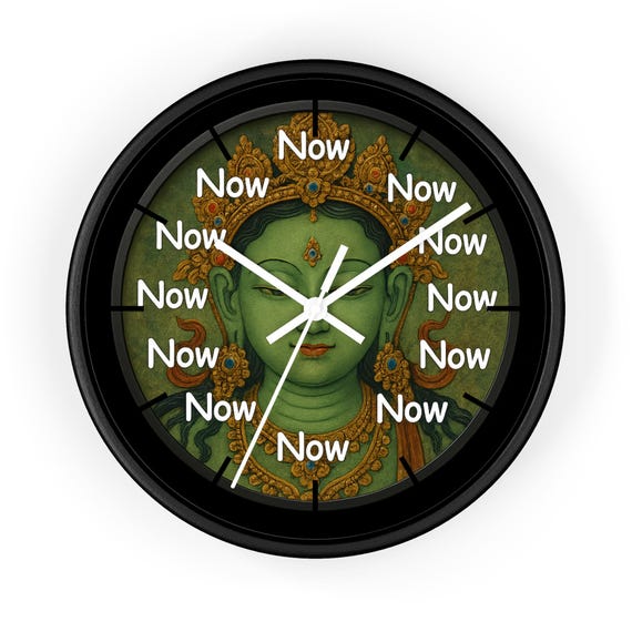 Green Buddha 'Now' Clock Wall Clock | Mindfulness Home Decor