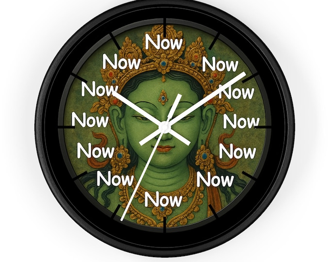 Green Buddha 'Now' Clock Wall Clock | Mindfulness Home Decor