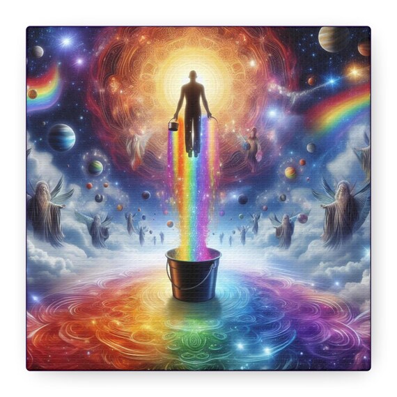 Rainbow Purge: Ayahuasca Illumination Canvas Gallery Wraps, Enlightenment, Purification, Contemplation, Surrendered