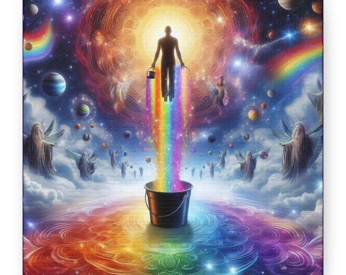 Rainbow Purge: Ayahuasca Illumination Canvas Gallery Wraps, Enlightenment, Purification, Contemplation, Surrendered