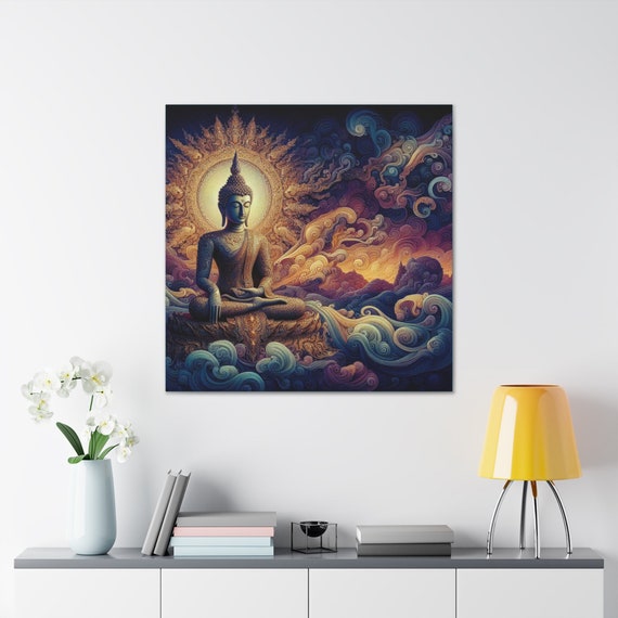 Buddha Canvas Art: Primordial Wind, Spiritual Home Decor