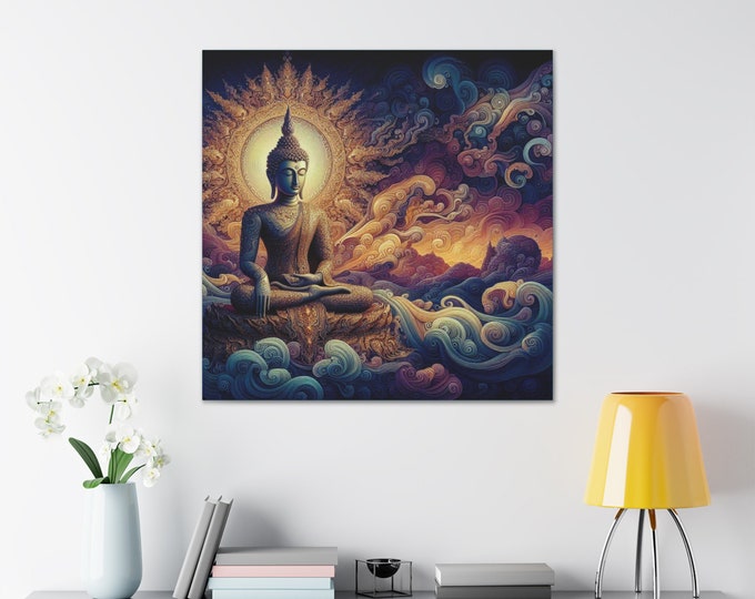 Buddha Canvas Art: Primordial Wind, Spiritual Home Decor