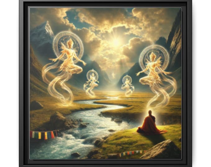 Drala in the River of Light, When Awareness Meets the World Without Armor Framed Canvas Heartwork