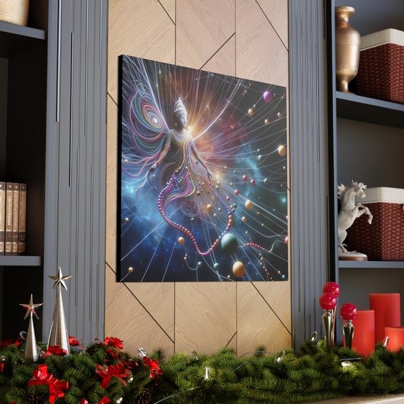 Indra's Net Canvas Art: Interconnectedness of Reality, Spiritual Home Decor