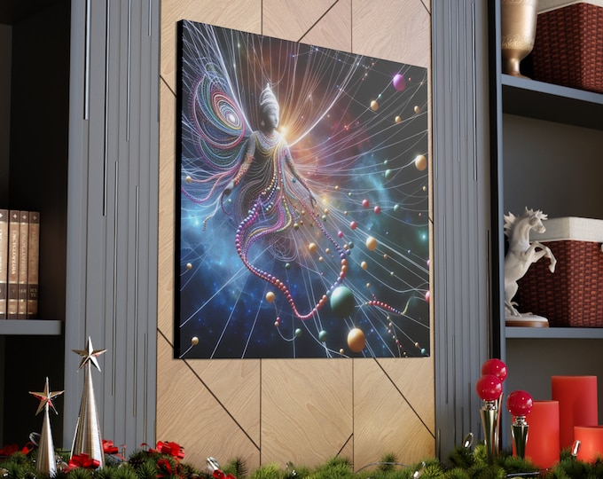 Indra's Net Canvas Art: Interconnectedness of Reality, Spiritual Home Decor