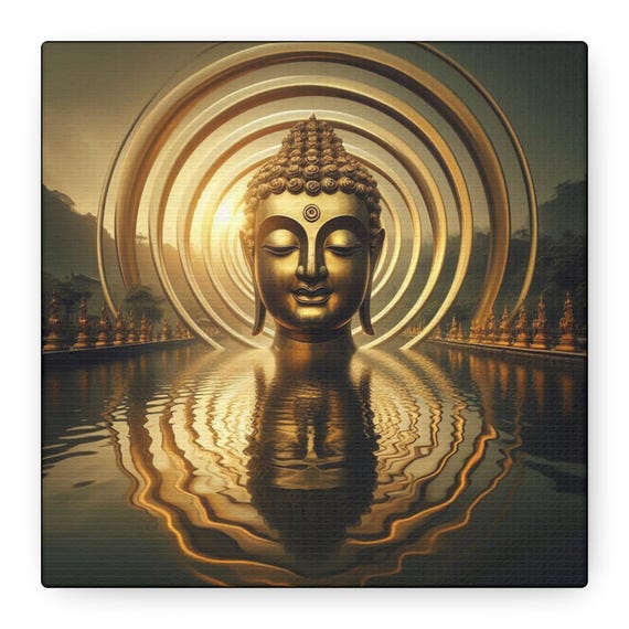 Golden Buddha Canvas Print: Sacred Zen Wall Art