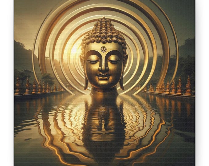 Golden Buddha Canvas Print: Sacred Zen Wall Art