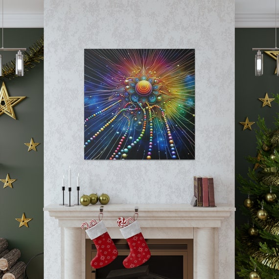 Indra's Net Canvas Art: Spiritual Interconnectedness Decor