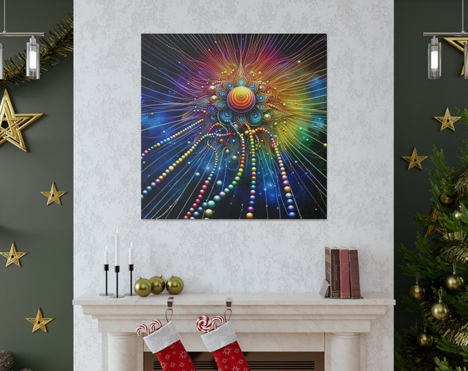 Indra's Net Canvas Art: Spiritual Interconnectedness Decor