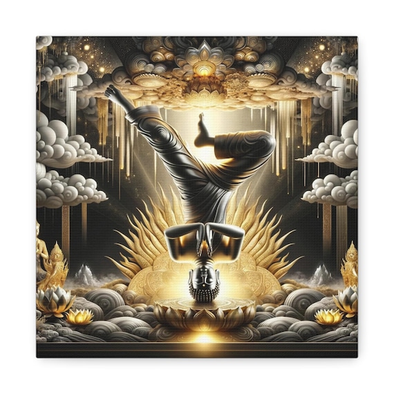 Inverted Buddha Dzogchen Meditation Canvas Art, Spiritual Decor