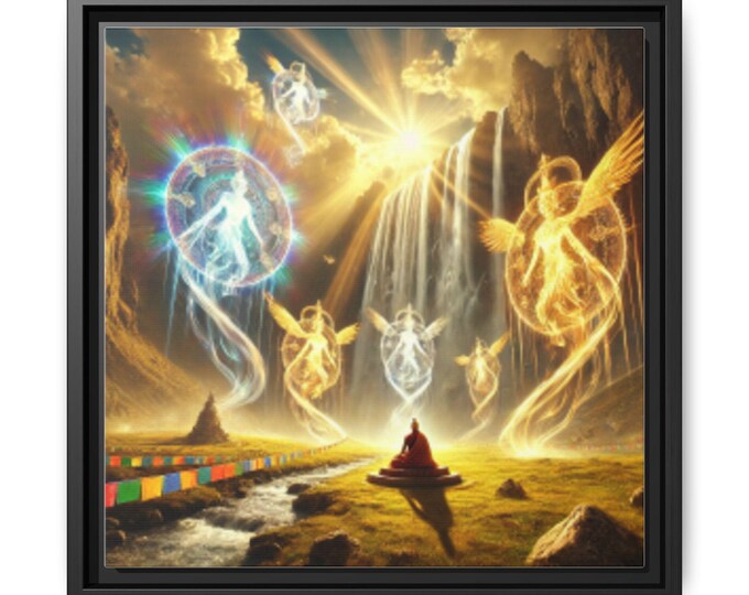 Drala Rising, When the World Reveals Its Unseen Guardians Framed Canvas Heartwork