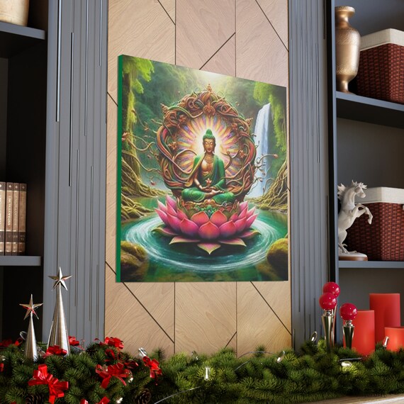 Lotus Buddha Canvas Art: Spiritual Home Decor