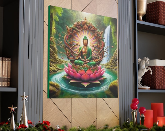 Lotus Buddha Canvas Art: Spiritual Home Decor