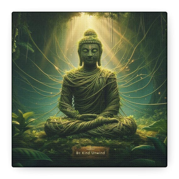 Radiant Buddha Canvas Art, Spiritual Awakening, Meditation Decor