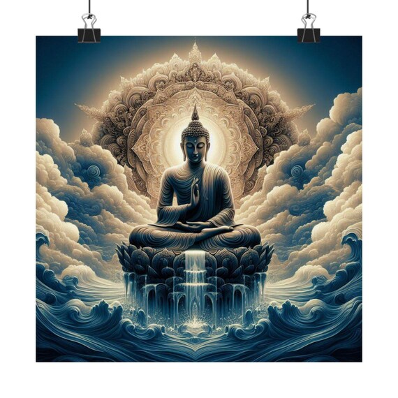 Matte Poster Heart Work:  Sacred Buddha of Flow, The Primordial Water Element