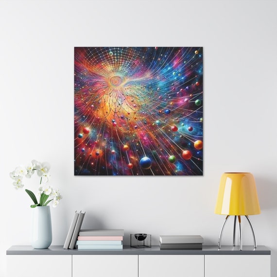 Indra's Net Canvas Art: Interconnectedness of Reality, Spiritual Decor