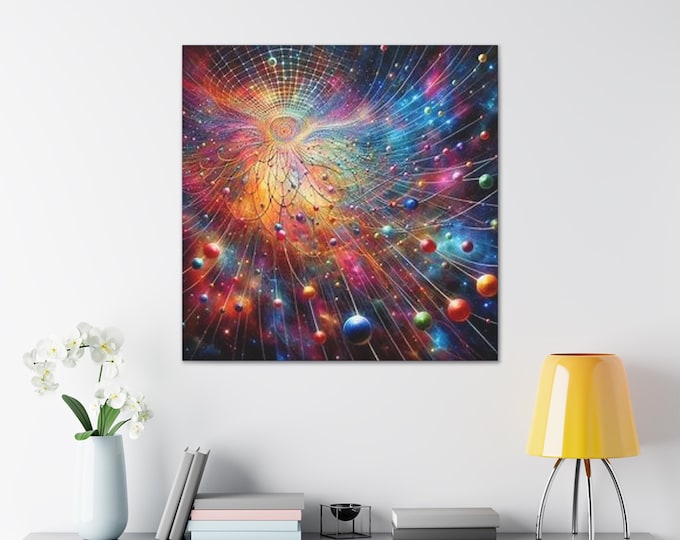 Indra's Net Canvas Art: Interconnectedness of Reality, Spiritual Decor