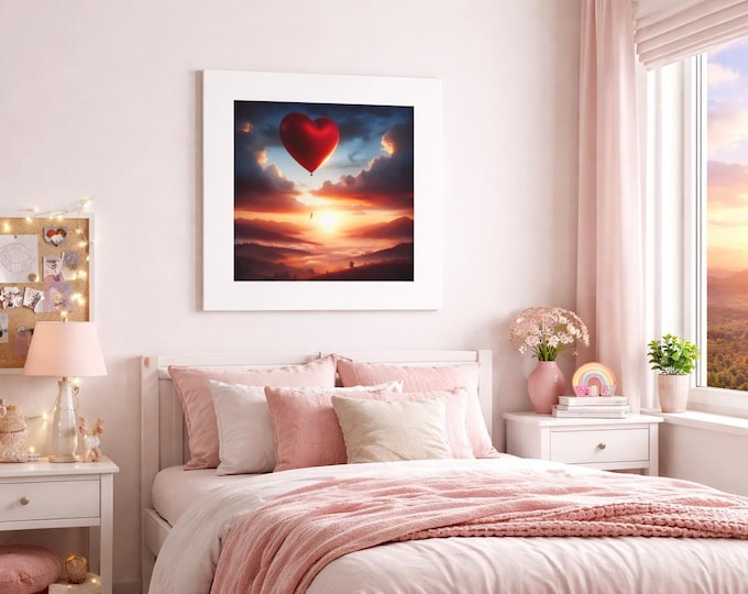 Heart Balloon Sunset Canvas