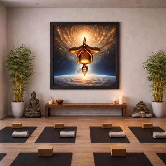 Framed Heart Work: Inverted Golden Buddha, Beyond Gravity into Buddha Nature