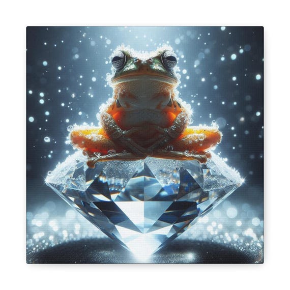 Spiritual Bufo Frog on Crystal Canvas Art - Symbol of Transformation and Enlightenment #PemaVajraDesigns