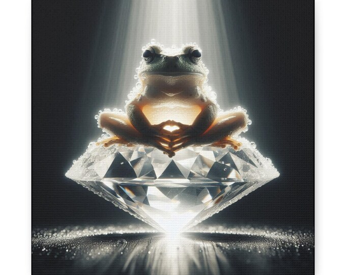 Spiritual Bufo Frog on Crystal Canvas Art - Symbol of Transformation and Enlightenment #PemaVajraDesigns