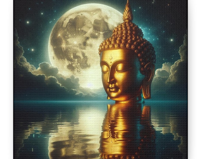 Golden Buddha Canvas Print: Sacred Zen Wall Art