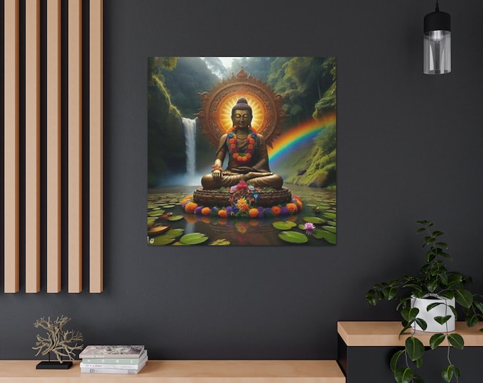 Lotus Buddha Canvas Art: Spiritual Home Decor