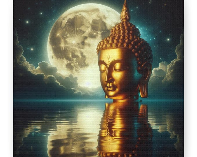 Golden Buddha Canvas Art: Spiritual Awakening, Zen Decor
