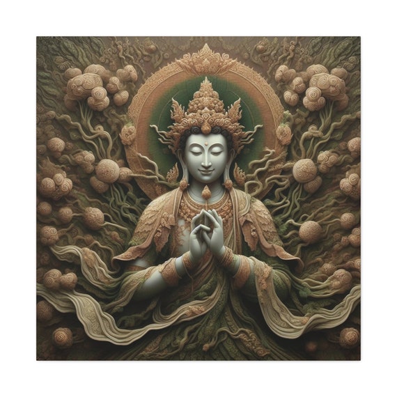 Buddhist Canvas Art: Radiance & Purification, Spiritual Home Decor