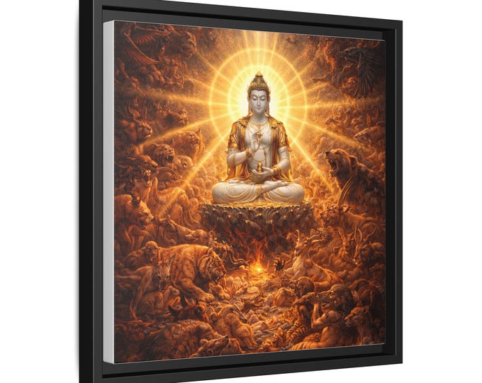 Compassion in the Animal Realm, Buddha Radiance Meditation Matte Canvas Framed | Spiritual Wall Art