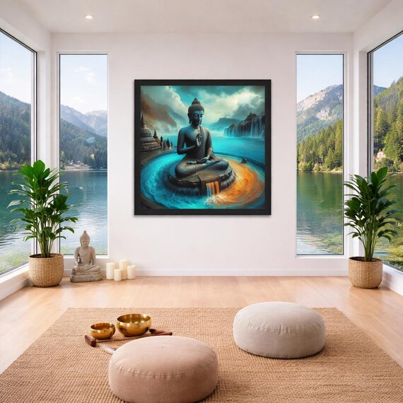 Framed Heart Work:  Primordial Waters of Awakening, Buddha in Flow